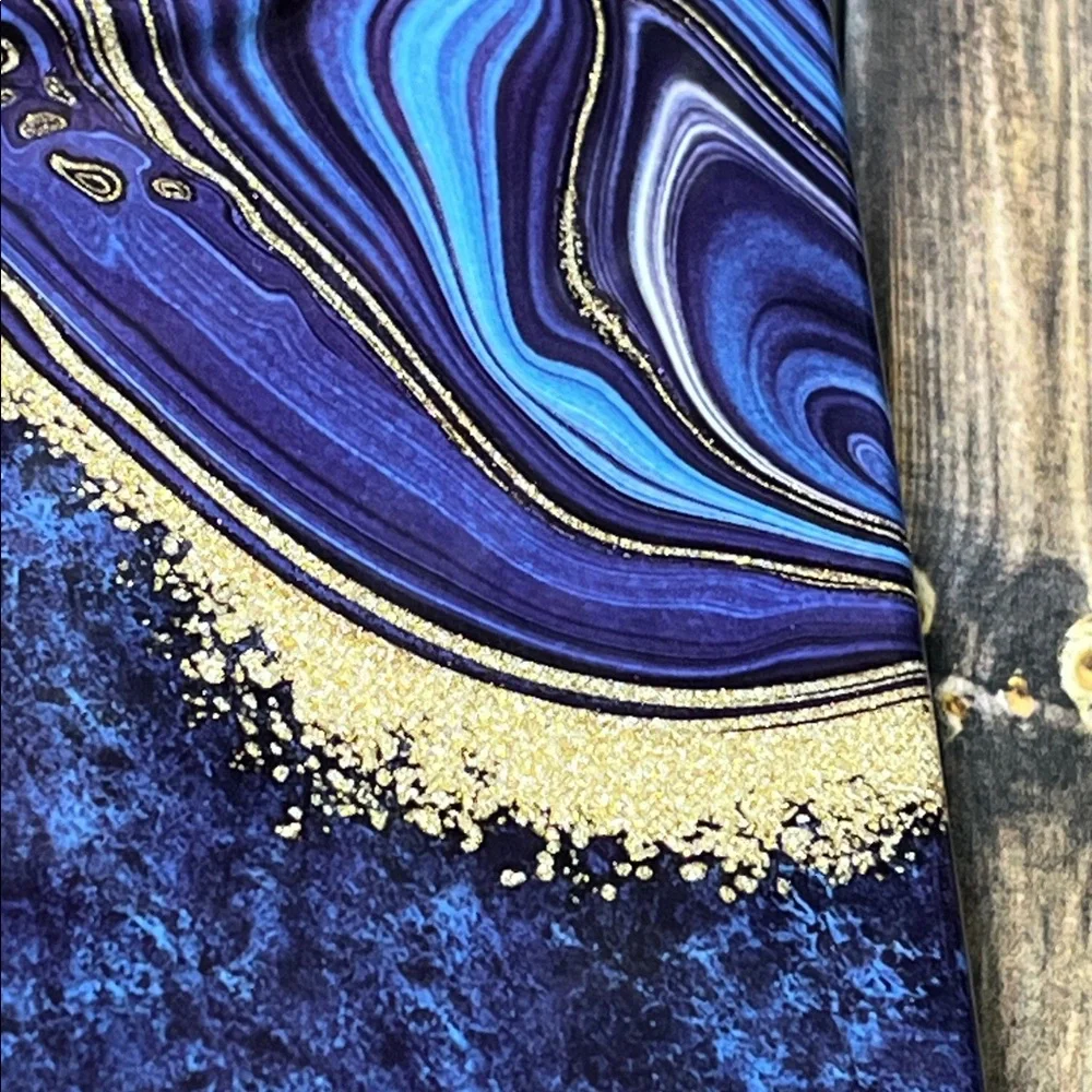 5for$10 Blue And Gold Sparkling Watercolor Marble iPhone 13 Pro Phone Case NWT